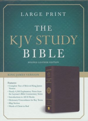 KJV Study Bible, Large Print, Leather, bonded burgundy