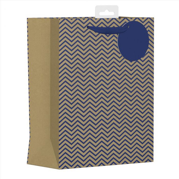 GIFTBAG KRAFT CHEVRON MEDIUM EVERYDAY
