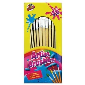 12 ARTIST/BRISTLE BRUSHES