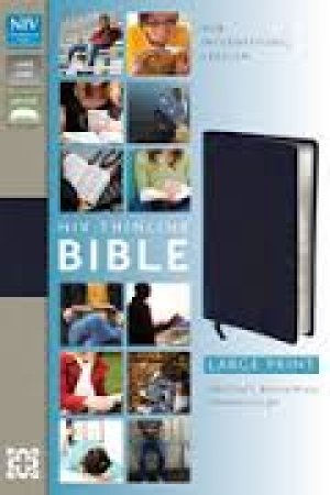 NIV Thinline Bible, Large Print. NAVY