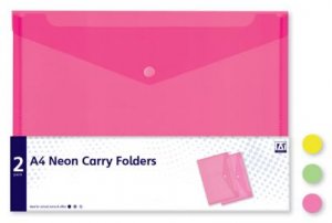 A4 NEON CARRY FOLDER - 2 PACK