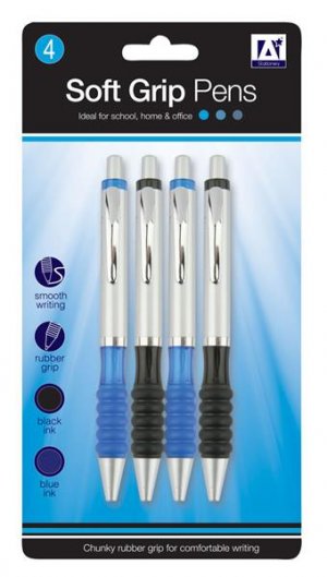 4 SOFT GRIP PENS (PFEN)