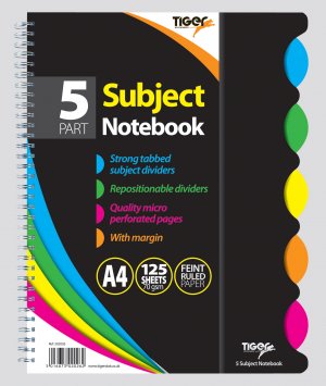 A4 5 SUBJECT NOTEBOOK-125 PGS