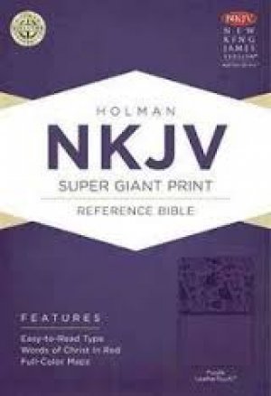NKJV Super Giant Print Reference Bible, Purple LeatherTouch