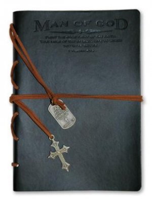 JOURNAL-MAN OF GOD-CROSS WITH CHARM-BLACK
