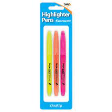 HIGHLIGHTER PENS. Fluorescent