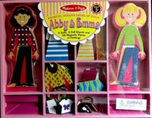 MAGNETIC, WOODEN DRESS UP DOLLS: ABBY & EMMA