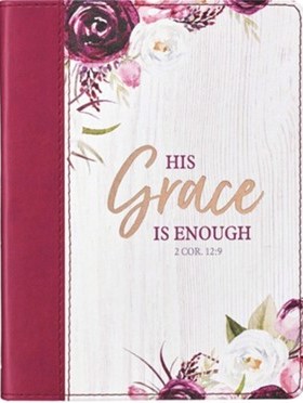 His Grace is Enough Handy-Sized Journal, White Floral