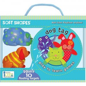Soft Shapes Play to Learn Bath Time Games : Dog Tag (Squirt 10 Floating Targets)