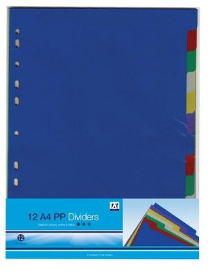 12 A4 PP DIVIDERS (AAJL)