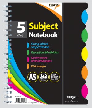 A5 5 SUBJECT NOTEBOOK-125 PGS