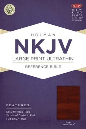 NKJV-LARGE PRINT ULTRATHIN REF BRN LC