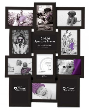 BLACK CONTEMPORARY FRAME-12 MULTI APERTURE 10 * 15cm (CDEG)