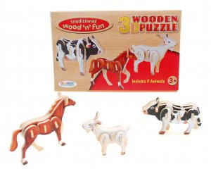 Wood 3D Farm Animals (10048)
