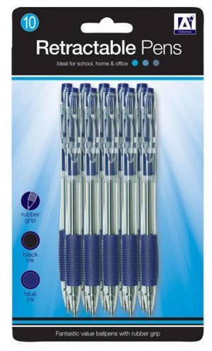 10 RETRACTABLE BALL PENS (DELE/4)
