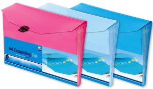 6 PCKT A4 EXPANDING FILE (EXP 2) PINK