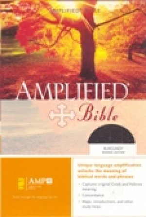 AMPLIFIED BIBLE,BURGUNDY,BONDED LEATHER,THUMB INDEX