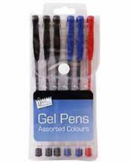6 GEL PENS: Assorted colours