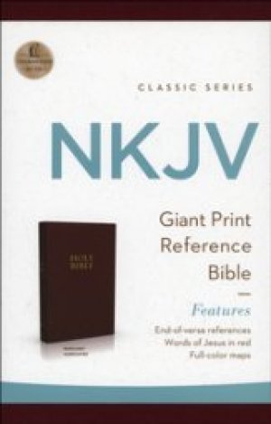 NKJV Personal Size Giant Print Reference Bible, Burgundy Imitation
