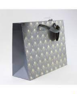 GIFT BAG- GREY FOIL