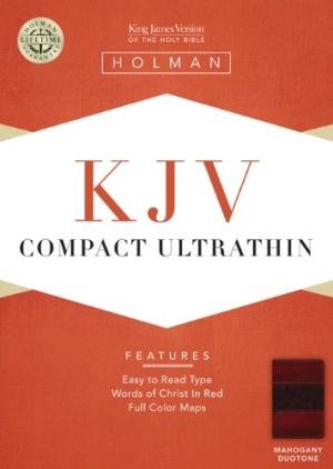 KJV Compact Ultrathin Bible, Mahogany LeatherTouch