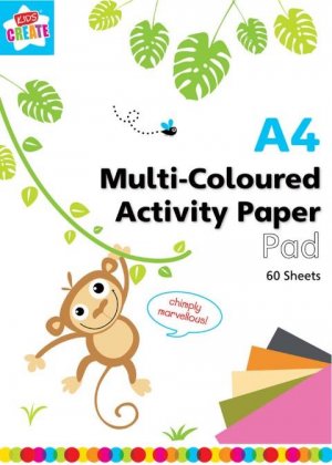 A4 MULTI COLOURED ACTIVITY PAPER PAD (COLJ/1)