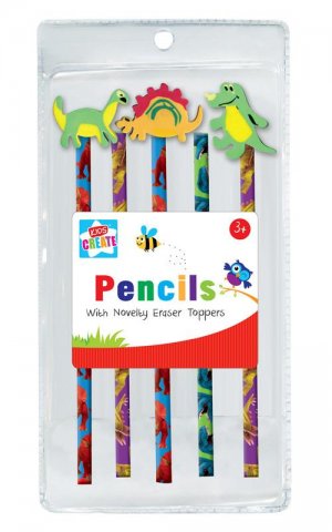 5 PENCILS/3 ERASER TOPPERS