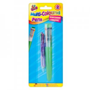 2 MULTI-COLOURED PENS