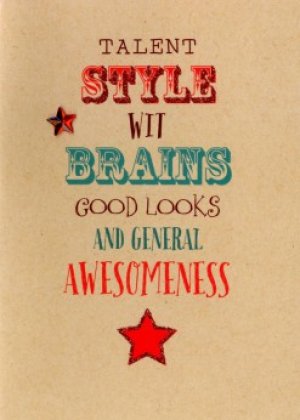 CARD - BIRTHDAY - TALENT STYLE WIT BRAINS