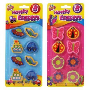 8 NOVELTY ERASERS