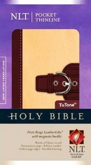 NLT-POCKET THINLINE BIBLE,DUO TONE,PORT/BIEGE