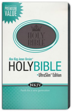 NKJV HOLY BIBLE ULTRASLIM EDITION - CHARCOAL LEATHERSOFT