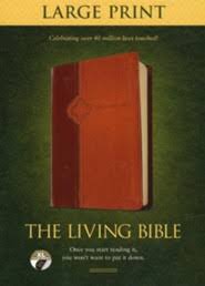 THE LIVING BIBLE-LARGE PRNT-BROWN