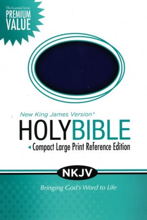 NKJV Essential Compact Large Print Reference Bible Leathersoft Rich Royal Blue