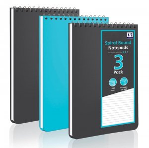 3 SPIRAL NOTEPADS-30 SHEETS