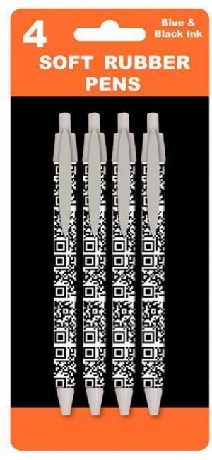 4 SOFT RUBBER BARREL PENS (QRPN)