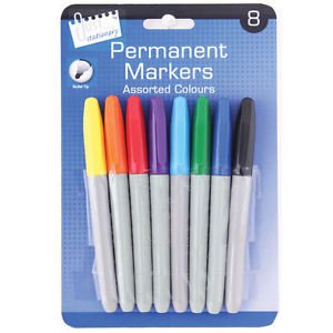 8 MULTI-COLOURED PERMANENT MARKERS