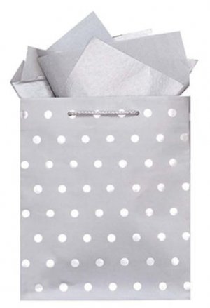 SILVER CLASSIC DOTS, LRG BAG