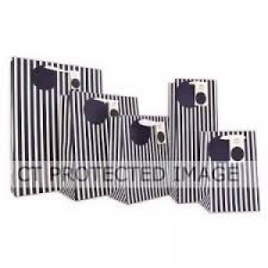 NAVY STRIPES LARGE GIFT BAG 6's