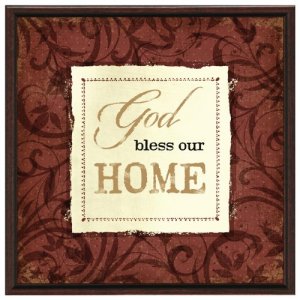 PLAQUE-GOD BLESS OUR HOME (7.5" X 7.5")