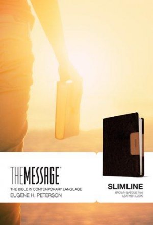 THE MESSAGE SLIMLINE LEATHER-LOOK - BROWN/SADDLE TAN
