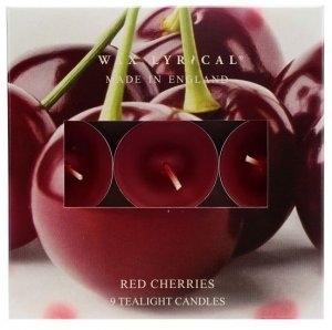 9PC RED CHERRIES CANDLE TEALIGHTS - 6 HRS