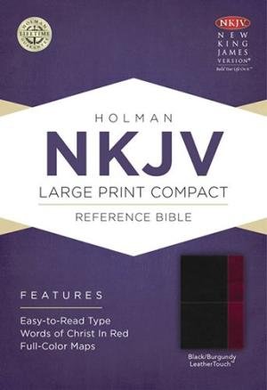 NKJV-LARGE PRINT COMPACT REFERENCE-BLACK/BURGUNDY