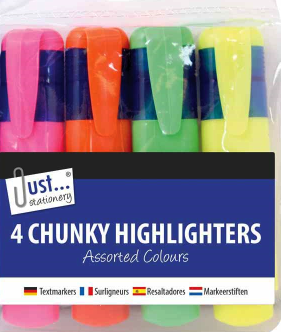 4 CHUNKY HIGHLIGHTERS