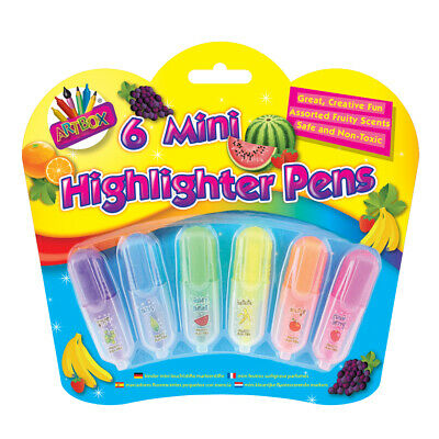 6 mini highlighter pens