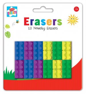 10 NOVELTY ERASERS (BRIC)