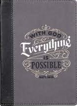 With God Everything Is Possible Handy Sized Faux Leather Journal