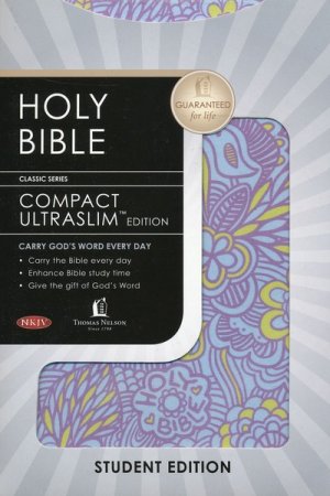 NKJV Compact Ultraslim Bible, Flexible Cloth, lilac floral