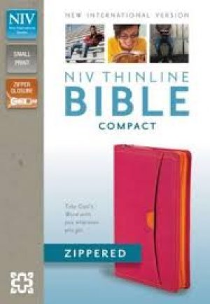 NIV Thinline Zippered Compact Bible- PINK