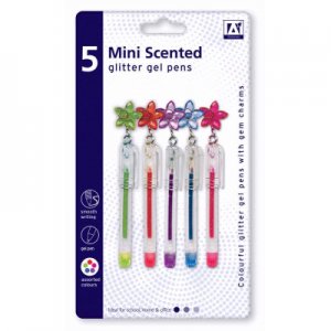 5 MINI GEL PENS WITH CHAIN
